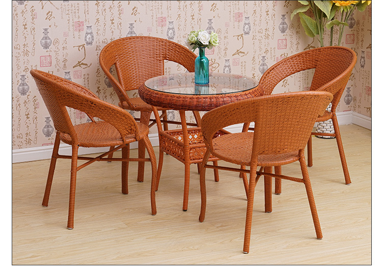 。阳台小茶几藤椅三简约件套休闲座椅户外庭院桌椅腾椅圆桌椅子组|ru