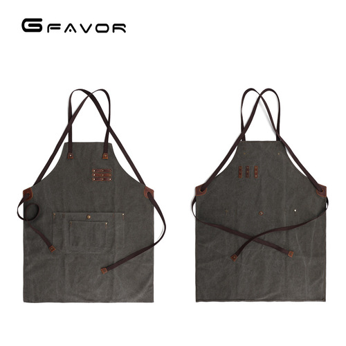 New 2024 Retro Tool Apron, Carpenter Painter Coffee Shop Canvas Apron Workshop Craftsman Apron