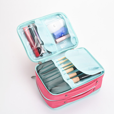 Manufactor customized travel multi-function Cosmetic Portable travel lady capacity Wash and rinse Makeup Supplies Storage bag