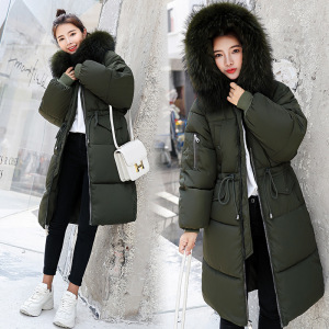 Female winter jacket with cotton-padded jacket large fur collar 