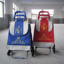 厂家大量供应超市折叠购物车（泸州老窖）购物袋推车多订可优惠