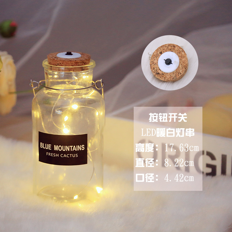 Botella de deseos luminosa botella de vidrio creativa qixi amante graduación regalo Navidad LED deriva botella estrella