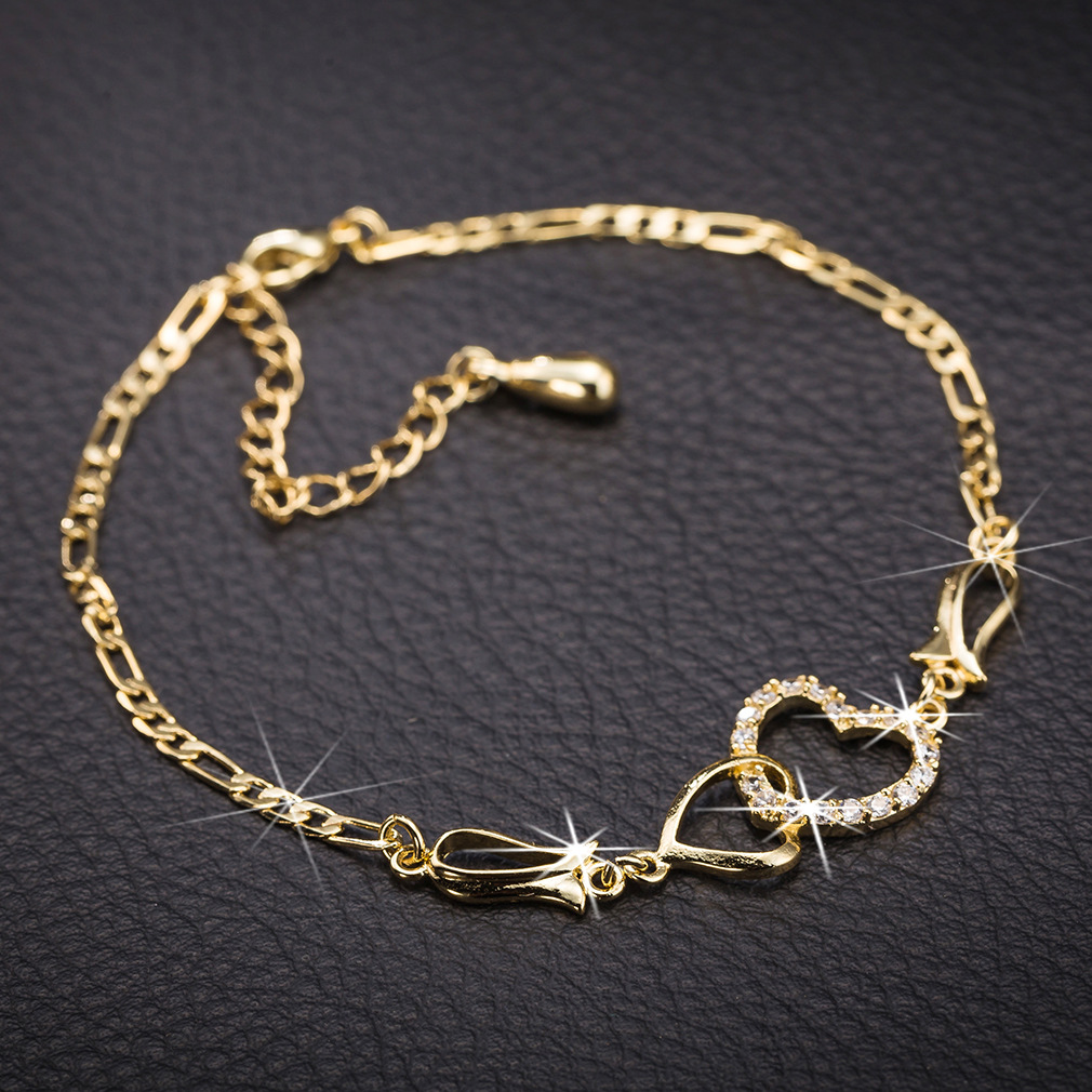 Universal copper adjustable bracelet with zircon