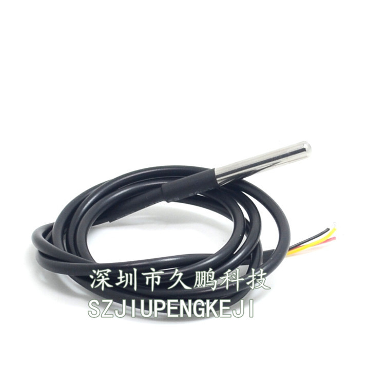 原装防水型DS18B20温度传感器 水温探测线不锈钢探头封装 1米长