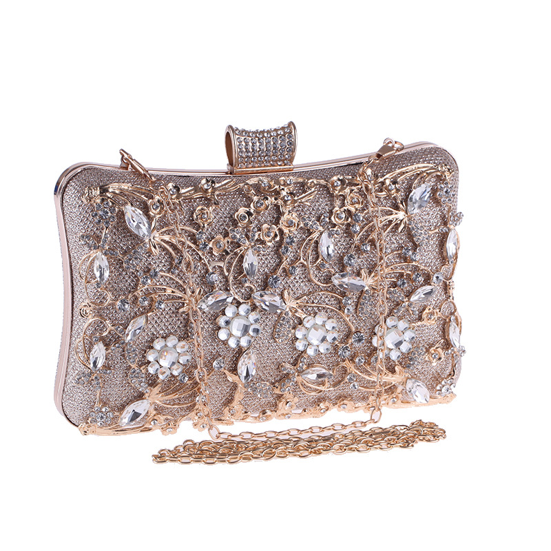 Hand Bag Female Banquet Bag Openwork Diamond Evening Dinner Bag Red Carpet Clutch display picture 3