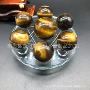 家居办公天然水晶球虎眼石