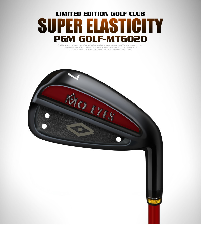 Gậy golf sắt số 7 nam thiết kế tăng tốc, thân carbon hoặc thép — Màu đen lớp S, Màu đen lớp R, Màu đen SR cấp, Màu đen thanh thép chi tiết 7