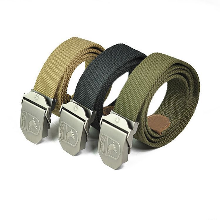 Cinturón casual todo partido diseñador aerotransportado cinturón de lona engrosada multicolor Ejército fan águila logo cinturón de los hombres