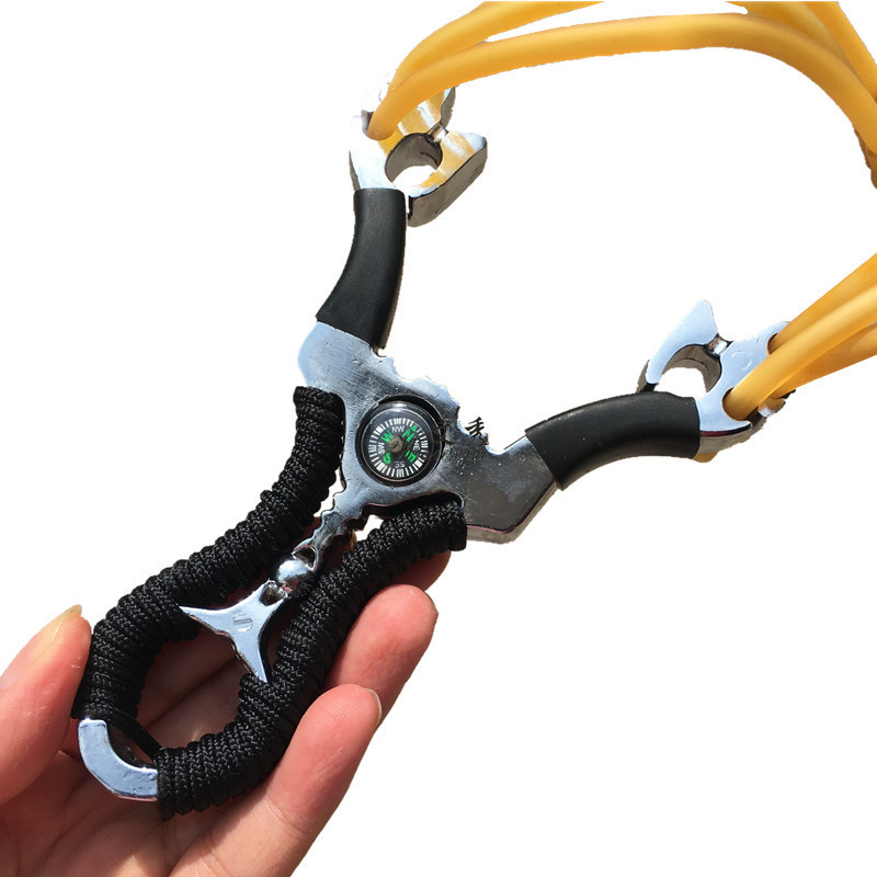 多功能合金弹弓反曲野狼带指南针弹弓户外休闲娱乐野性弹弓亚马逊|ms