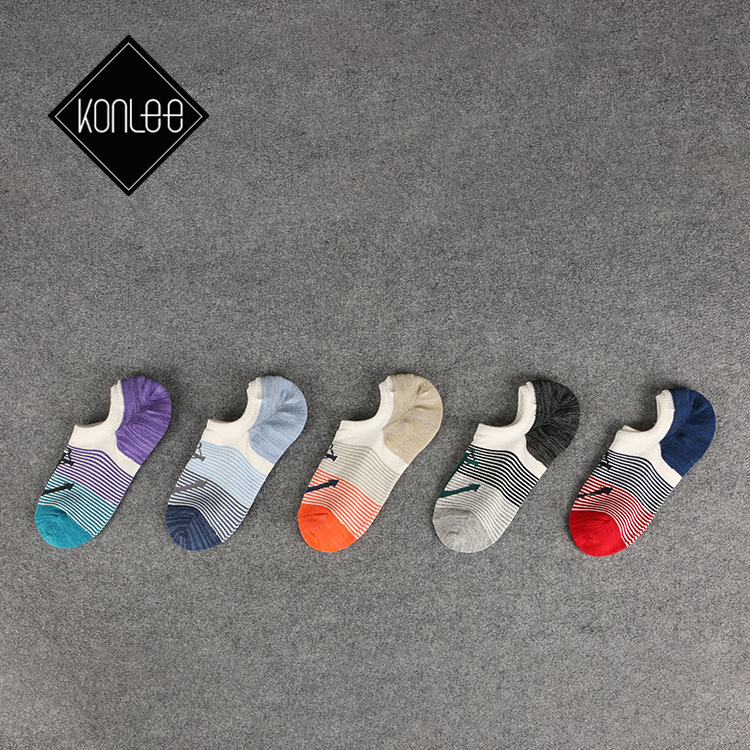 2019夏季新品防掉跟精梳棉船襪帶矽膠防滑男襪子男士船襪