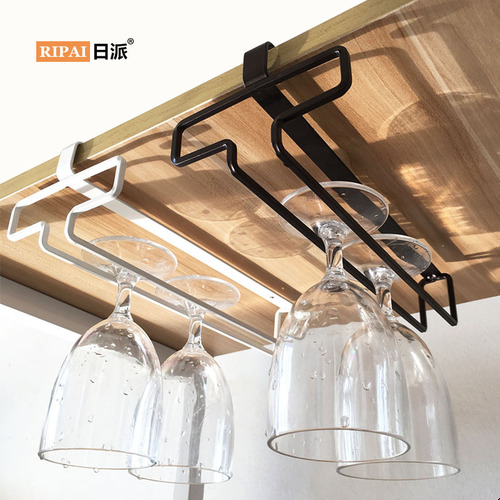 Japanese wrought iron wine glass upside-down rack for household punch-free goblet rack cabinet creative hanging cup rack for draining