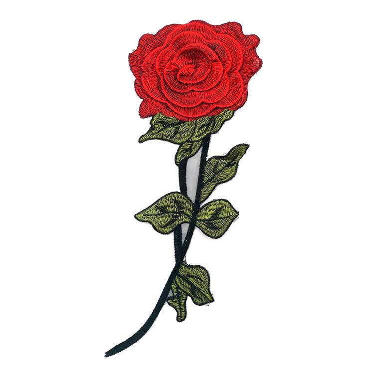 欧根纱多色多层绣花布贴 重工色织刺绣玫瑰花 DIY花边辅料