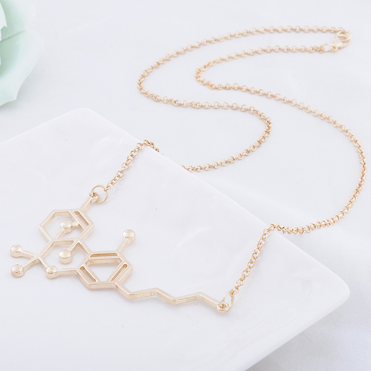 Women's Necklace Chain Clavicle Chain Fashion Popular Personality Jewelry Physical And Chemical Biological Molecular Structure Necklace Accessories display picture 2