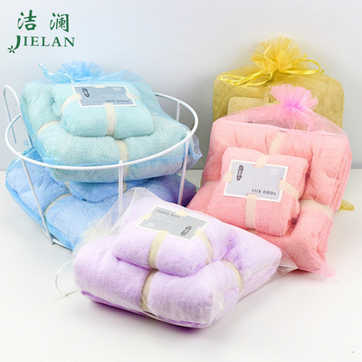 towel Bath towel Two piece set originality High density Coral Picture Sets of towels gift Return ceremony gift towel customized