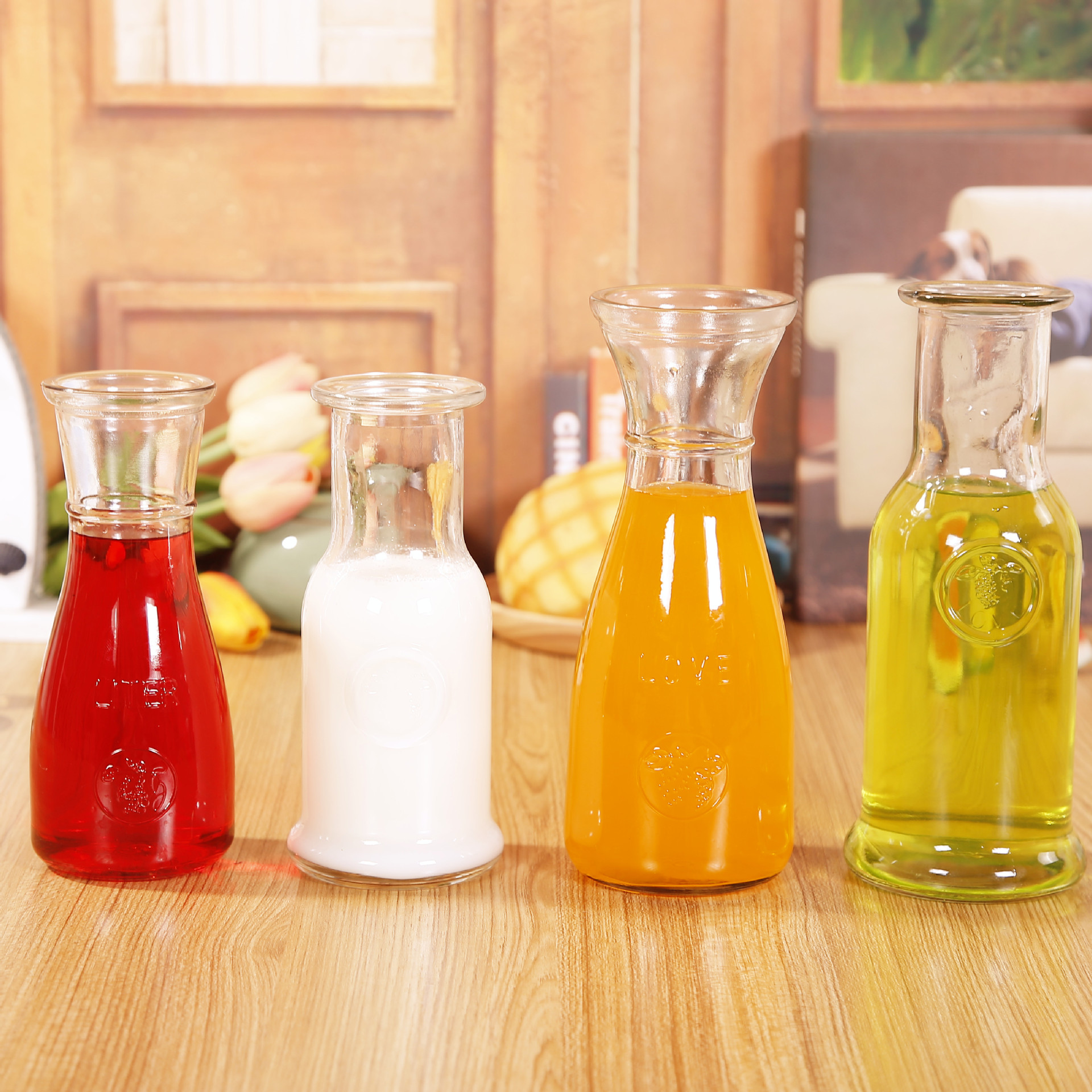 350ml冷泡茶瓶 玻璃瓶 果汁杯 饮料瓶 漂流瓶 许愿瓶奶茶瓶