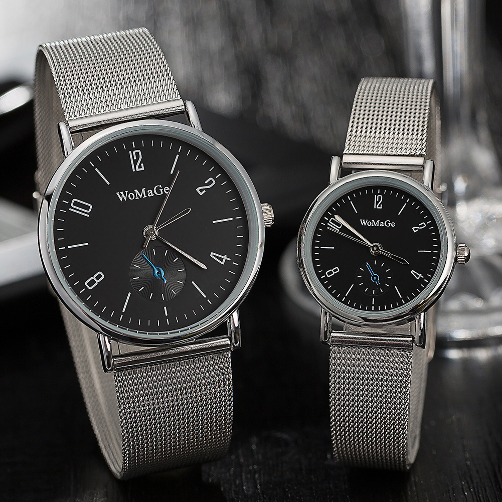 厂家直供批发对表男女士手表 时尚情侣表网带防水对 简约石英腕表