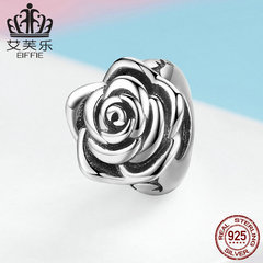 艾芙樂原創設計 魅力純白玫瑰珠子手鍊配件植物S925銀珠子SCC1101