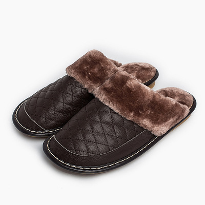 清倉海甯廠家直銷2018新款冬季加絨男士防滑拖鞋保暖舒適家居拖鞋