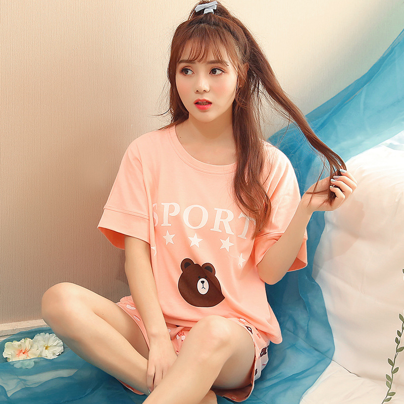 帮手主图-华信2018夏季新款短袖6535睡衣女套装学生家居