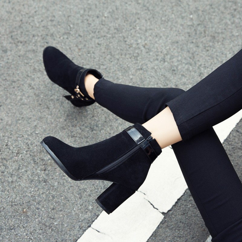 Suede High Heel Ankle Boots 3