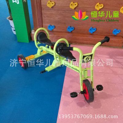 批发幼儿园户外玩具双人钢质脚踏车健身宝宝自行6人8人旋转车|ms