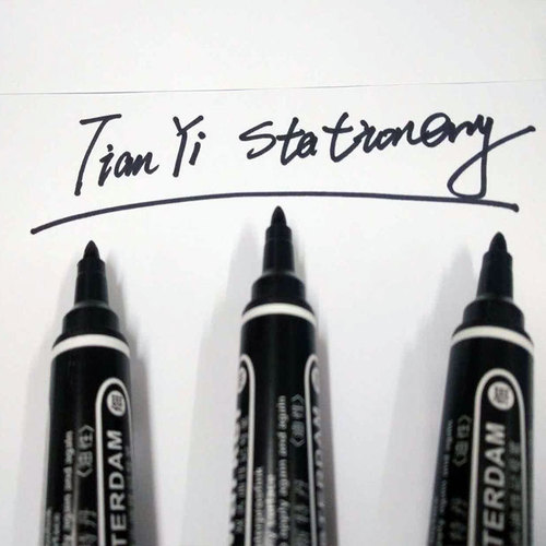 Stedam oil-based double-headed marker pen, red, blue and black 3-color marker pen, hook pen, large-head pen for logistics