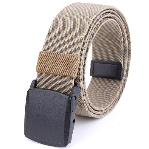 YKK buckle Korean men's woven belt casual canvas nylon belt elastic elastic versatile youth belt