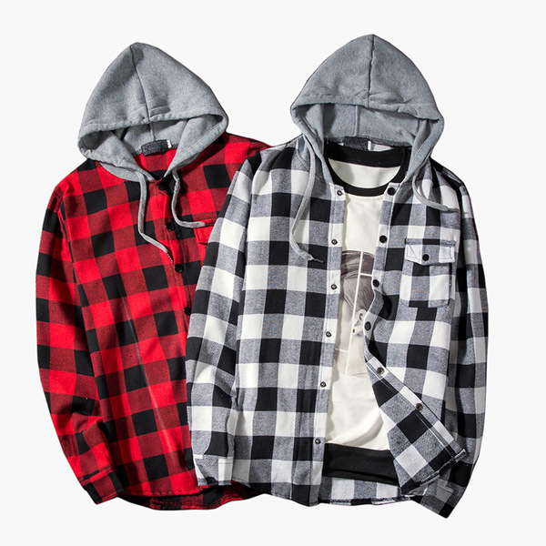 New Autumn Fashion Men’s Hat Chequered Coloured Long Sleeve Shirts 