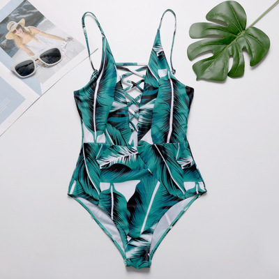 2019新款欧美亚马逊速卖通印花女士连体比基尼泳衣厂家直销|ms