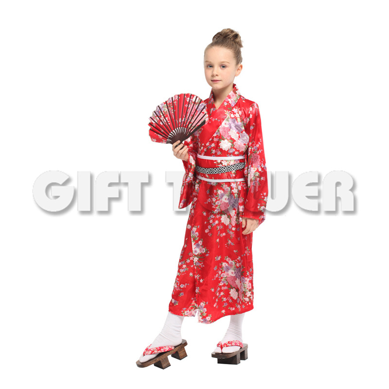Hwan-woo's stage performance costume, Japanese traditional costume G-0350, elegant little girl kimono, role-playing costume kimono detail image 3