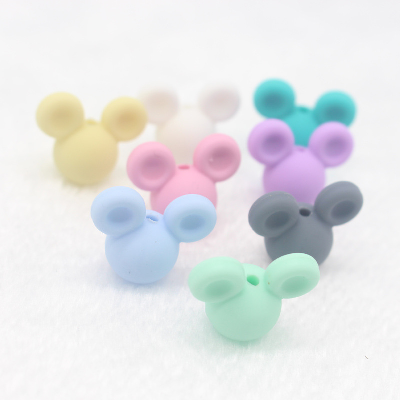 INS bebé de silicona mordedor bebé Mickey cabeza accesorios mordedor Amazon nuevo mordedor
