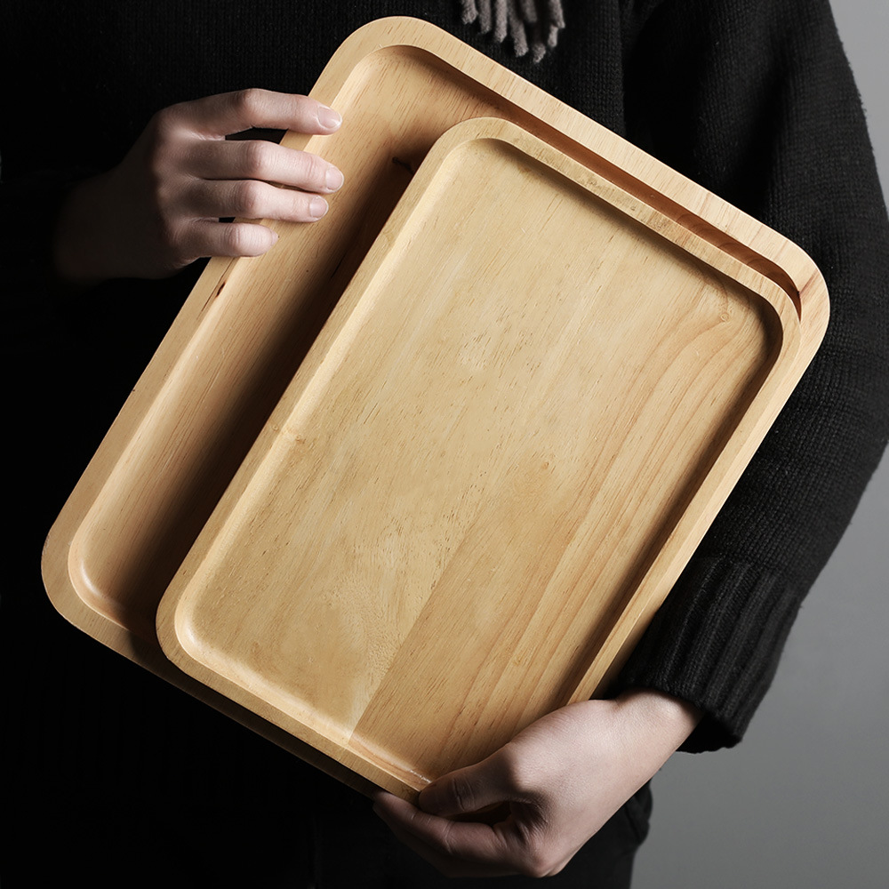 木质餐具碗盘碟套装日式酒店 早餐面包托盘果盘子沙拉碗碟子家用