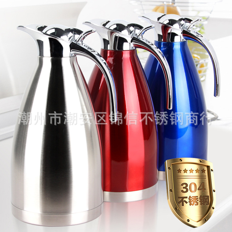 304不锈钢咖啡壶欧式双层真空保温壶家用酒店冷水暖水壶礼品定制