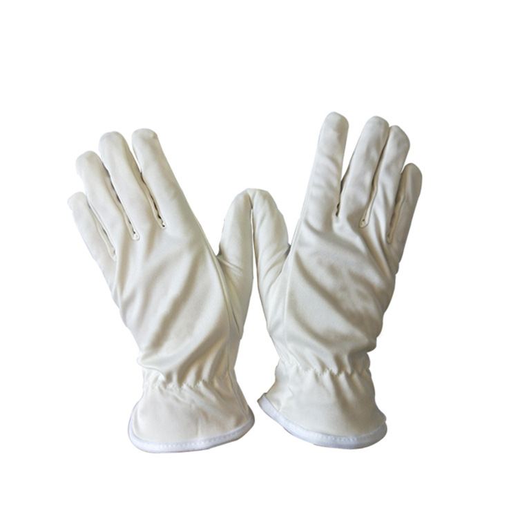 白色印制涤纶触屏手套超细纤维无尘布手套司机专用级手套厂家
