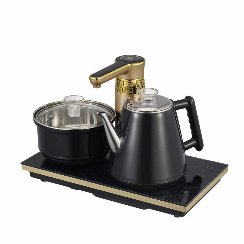 包胶全自动不锈钢上水壶批发隔热防烫电热水壶抽水壶工厂直销|ru