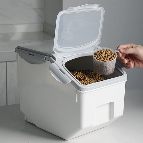 Amazon cross-border pet supplies food storage barrel plastic moisture-proof sealed cat food and dog food barrel drop shipping