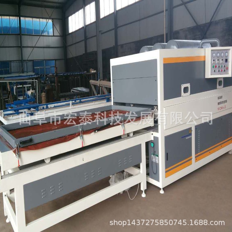 全自动双工位家具覆膜机橱柜移门真空吸塑机曲阜宏泰浮雕吸塑机