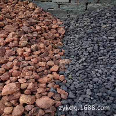 特价供应 大块红色黑色火山石原石 景观材料|ru