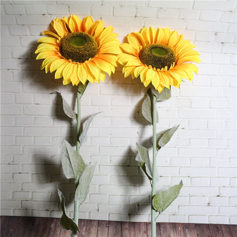 [Girasol de simulación] Para postes flocados, ramas largas, flores de simulación de suelo, estilo pastoral, girasol grande de simulación al por mayor