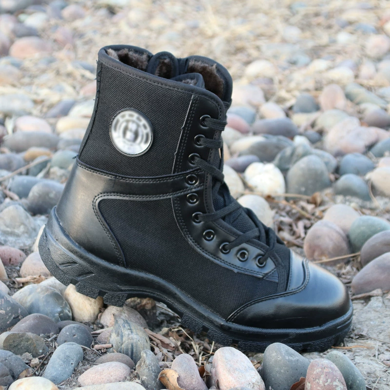 Черные туфли Ткань с высоким берцем Износостойкая Уличная осенне-зимняя тренировочная обувь на флисовой подкладке Тренировочная обувь Factory Outlet