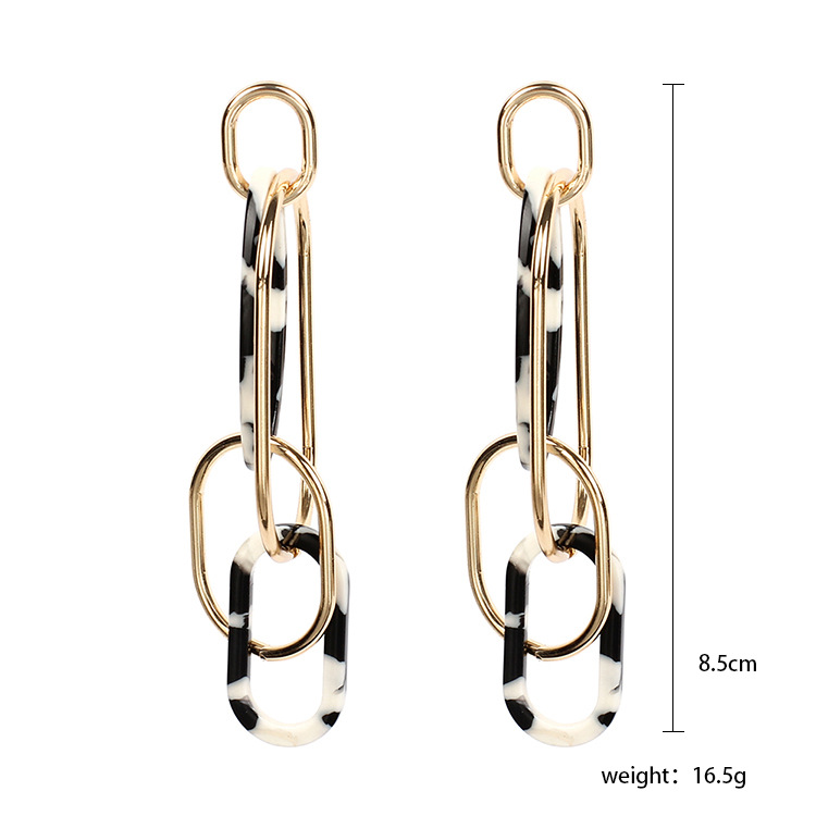 17g Weight Retro Geometric Arylic No Inlaid Earrings