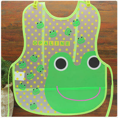 2017新款EVA系带围兜宝宝吃饭饭兜防水免洗儿童立体卡通画画衣|ru
