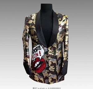 Jazz hip hop rapper singers blazers for men youth evening bar rock band guest camouflage suit costume dj ds night club concert gig coats for man