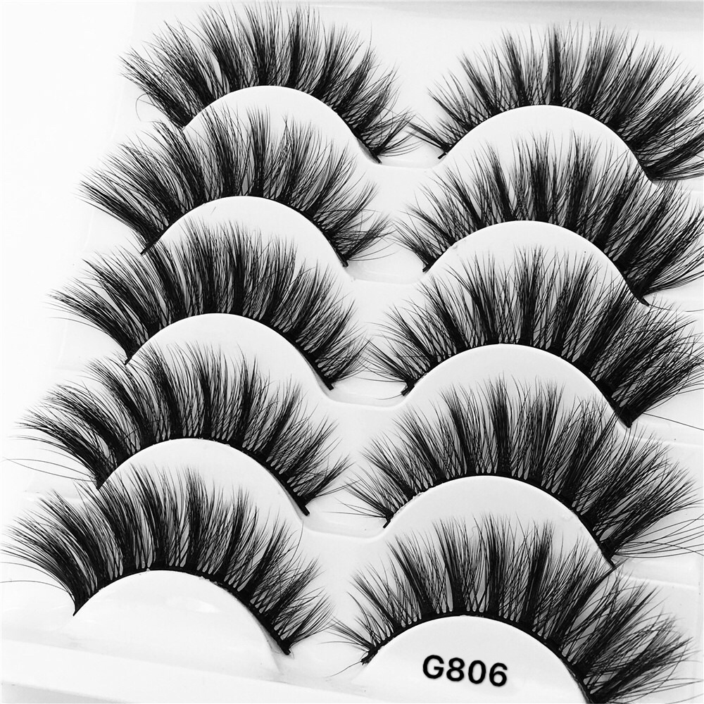 Mode Nerz Haar 5 Paare Starke Natürliche Nude Make-up Falsche Wimpern display picture 13