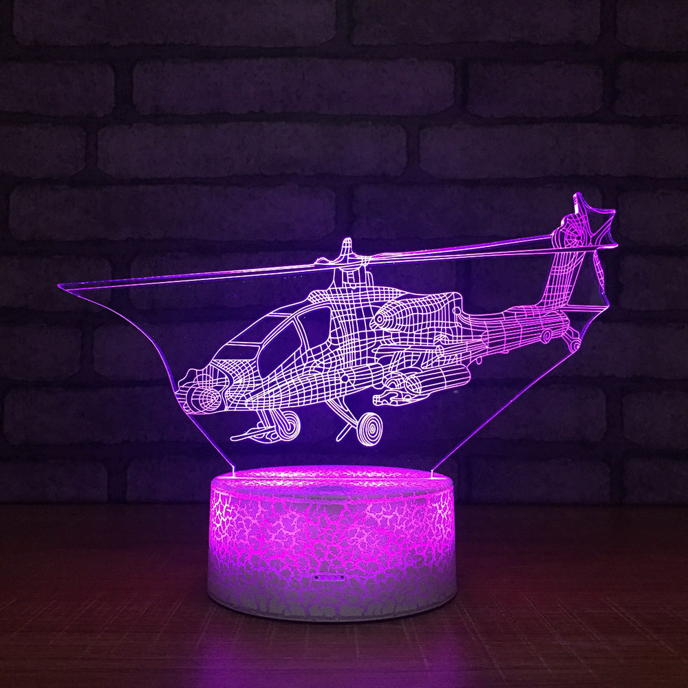 亚马逊爆款 爆裂纹3D灯小夜灯台灯