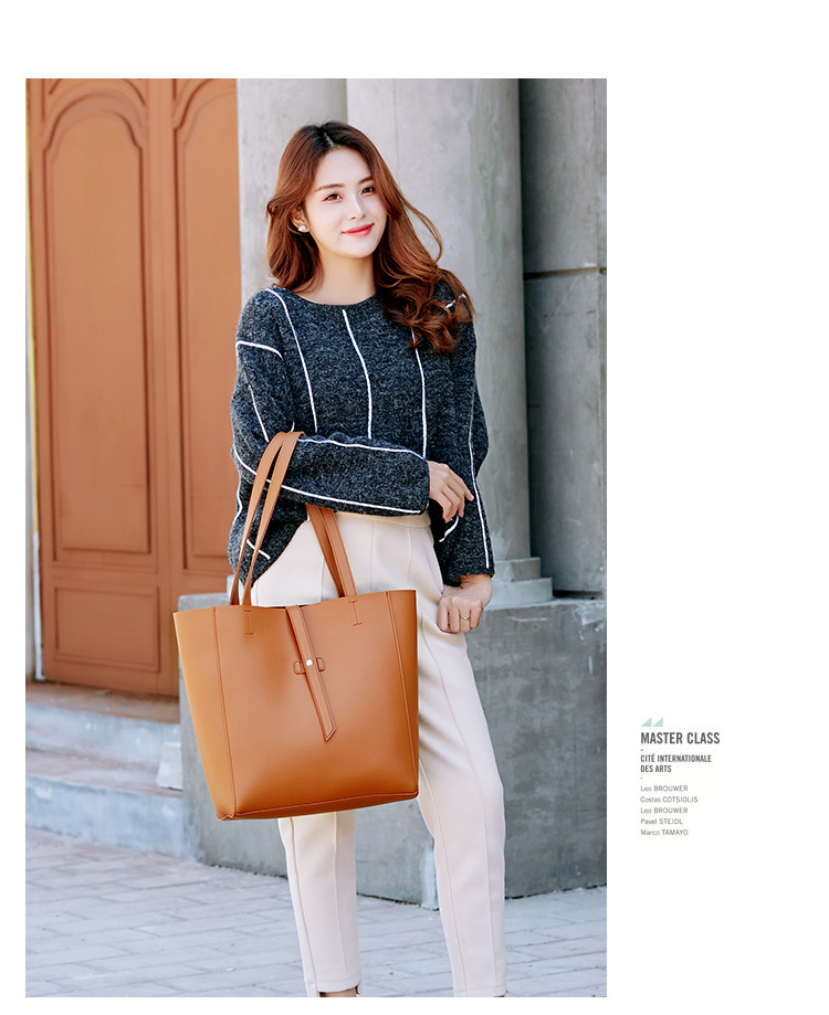 New Fashion Tote Bag Lychee Pattern Single-shoulder Big Bag display picture 1