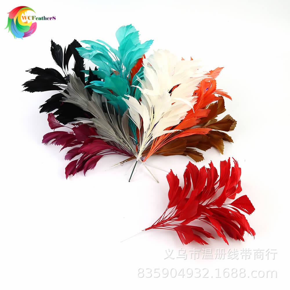 厂家现货直接大飘羽毛胸花纯手工修边波浪花卉白天鹅毛头饰一个起详情图5