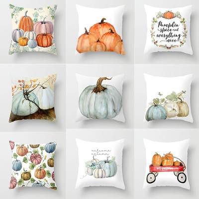 18'' Cushion Cover Pillow Case Halloween melon series house decoration pillow cushion art painting printed cotton country pillow case