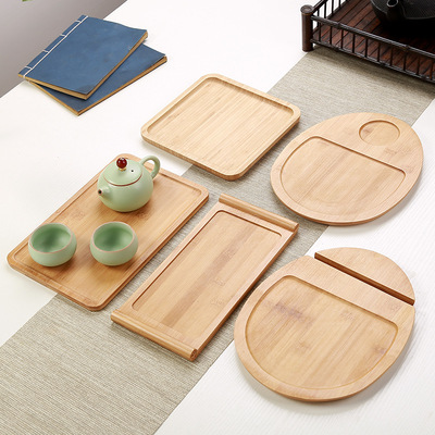 Bamboo Make tea Japanese household tea tray circular Tray Simplicity Dried fruit tray Mini Tea Table