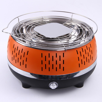 无烟户外不锈钢木炭烧烤炉 野营便携排烟韩式碳烤炉电池木炭两用|ms